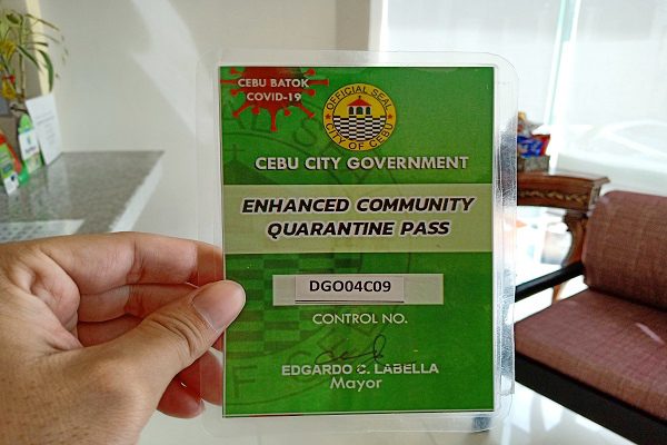 コロナ感染対策で都市封鎖中のフィリピン・セブ島のQuarantineパス（外出許可証）