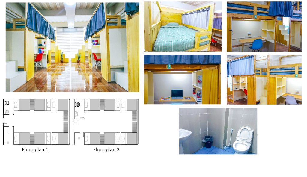 バギオ留学PINESパインス メインキャンパスの学生寮6人部屋