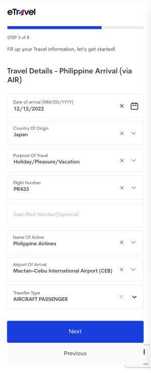 フィリピン入国前のe-travelの登録方法
