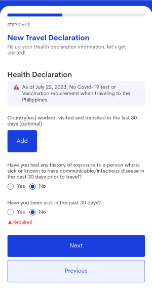 フィリピン留学出発前のeTravelの登録手順